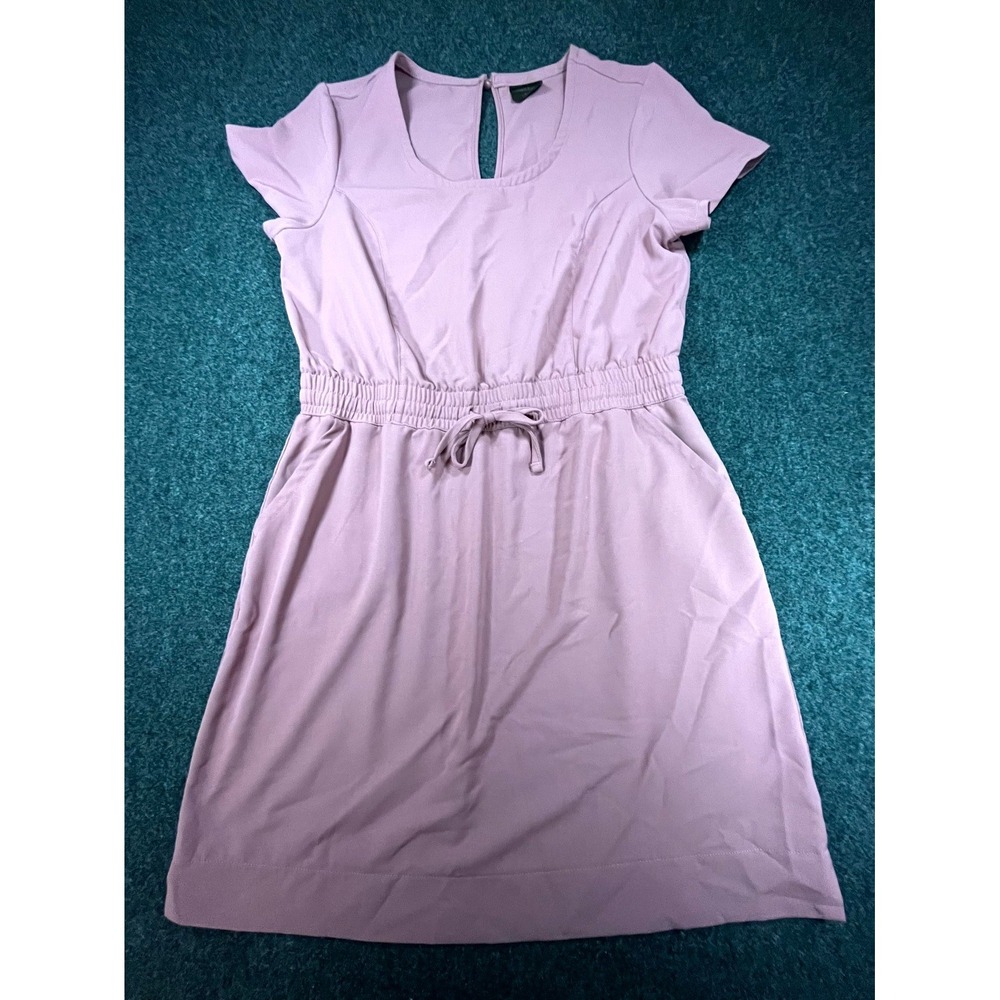 32 Degrees Cool T-Shirt Dress Womens M Mauve Pink Twill Short Sleeve Drawstring